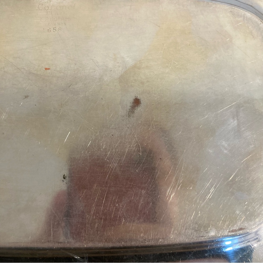 Vintage Silverplate on Copper Small Tray Coronet England E.P. Cottagecore Decor - Picture 8 of 11